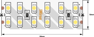 Светодиодная лента SWG SWG2240-24-19.2-WW-M 2835 240 LED/м 19,2Вт 3000K 016858